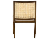 Savile Flax Fabric and Toasted Parawood with Light Natural Cane | Antonia Cane Armless Dining Chair | Valley Ridge Furniture