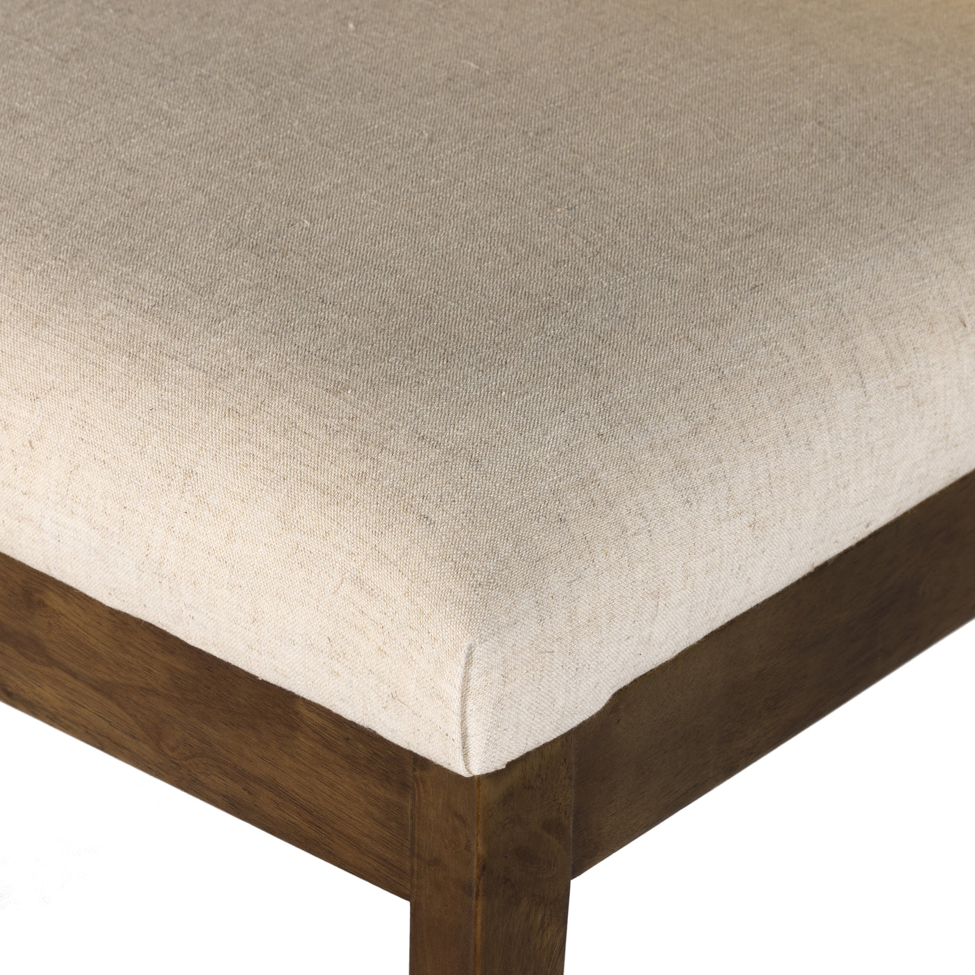 Savile Flax Fabric and Toasted Parawood with Light Natural Cane | Antonia Cane Armless Dining Chair | Valley Ridge Furniture