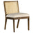 Savile Flax Fabric and Toasted Parawood with Light Natural Cane | Antonia Cane Armless Dining Chair | Valley Ridge Furniture