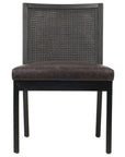 Sonoma Black Leather and Brushed Ebony Nettlewood with Brushed Ebony Cane | Antonia Cane Armless Dining Chair | Valley Ridge Furniture