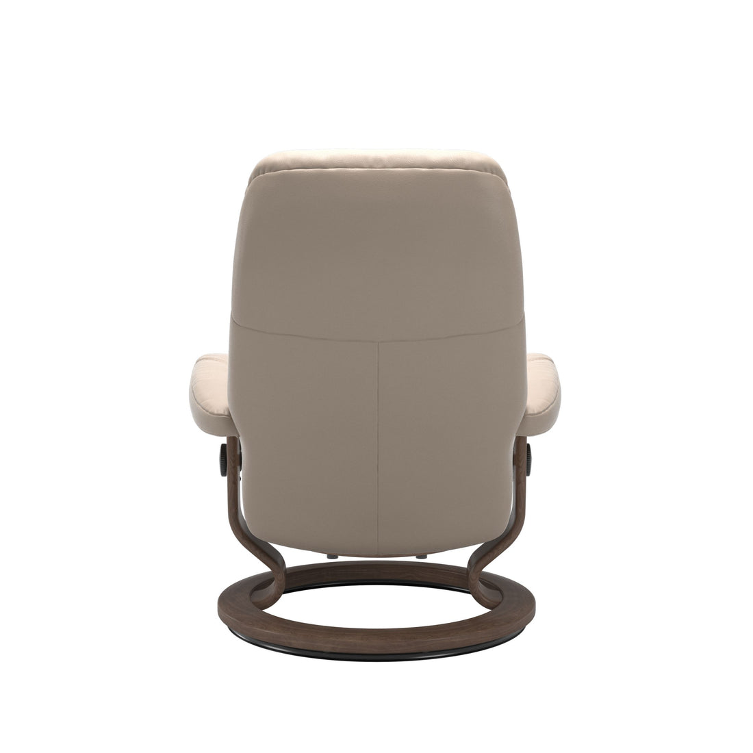 Stressless Consul Recliner Classic Base in Cori Vanilla, Walnut, back view