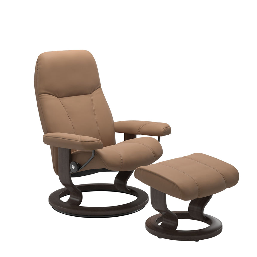 Consul Recliner - Classic Base - Batick Latte - Wenge Wood