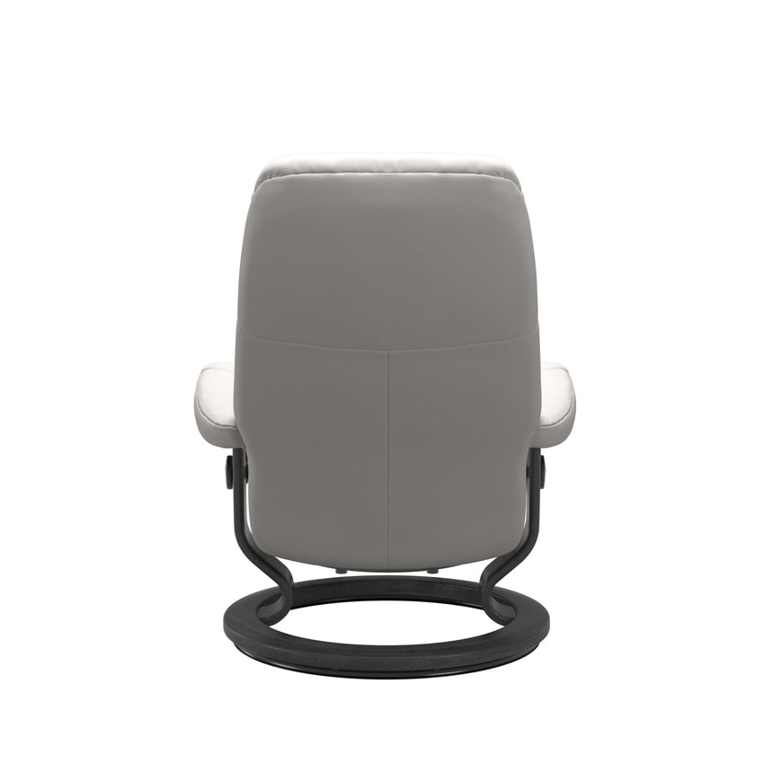 Consul Recliner - Classic Base - Batick Milky White - Grey Wood