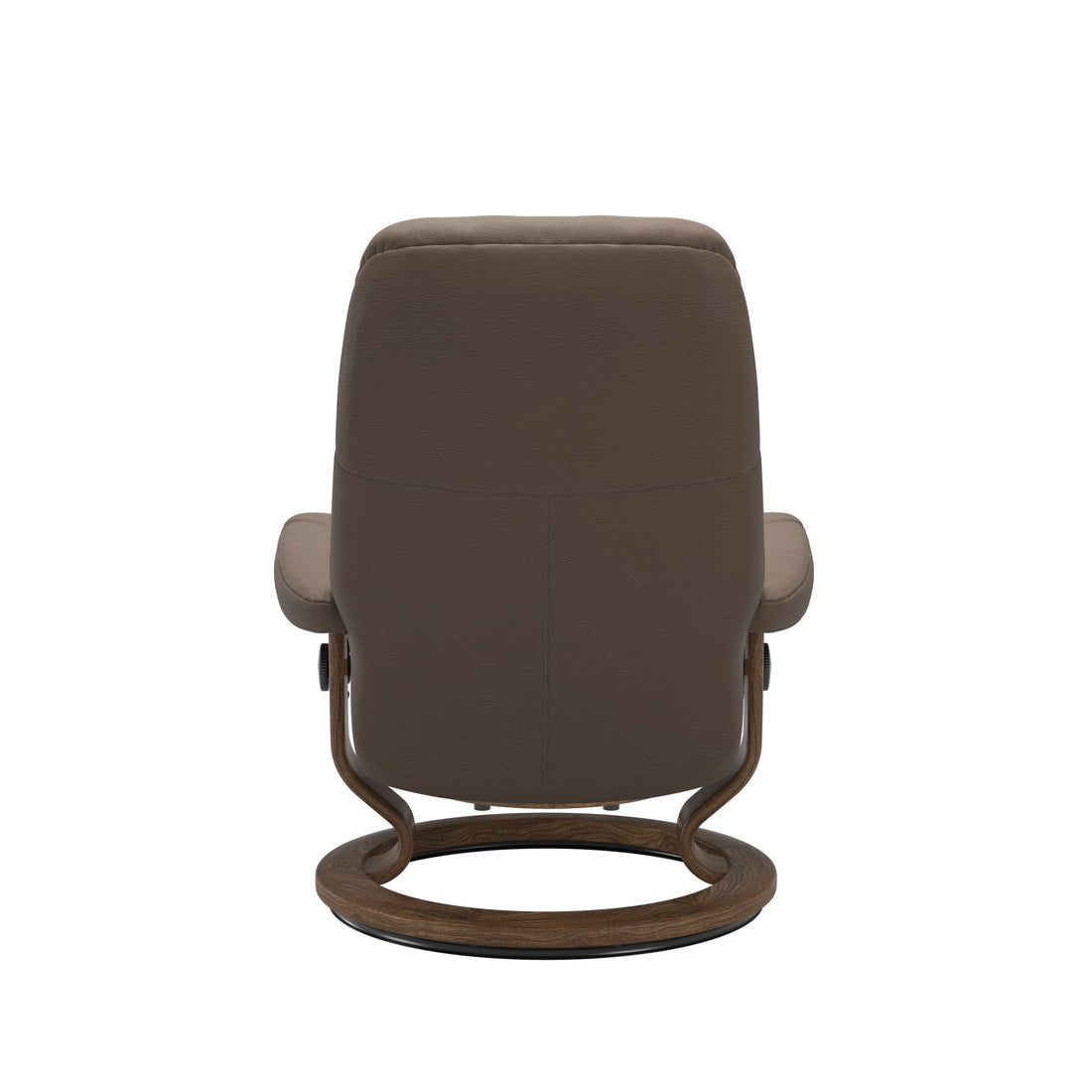 Stressless Consul Recliner Classic Base in Batick Mole, Teak, back view