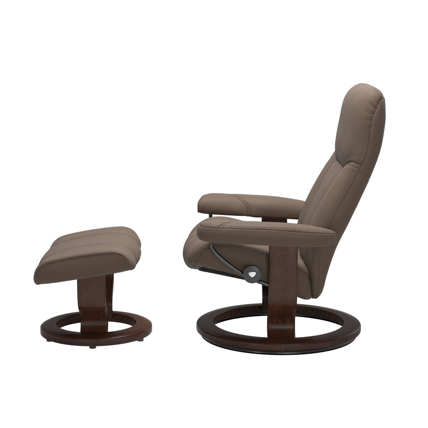 Consul Recliner - Classic Base - Batick Mole - Brown Wood