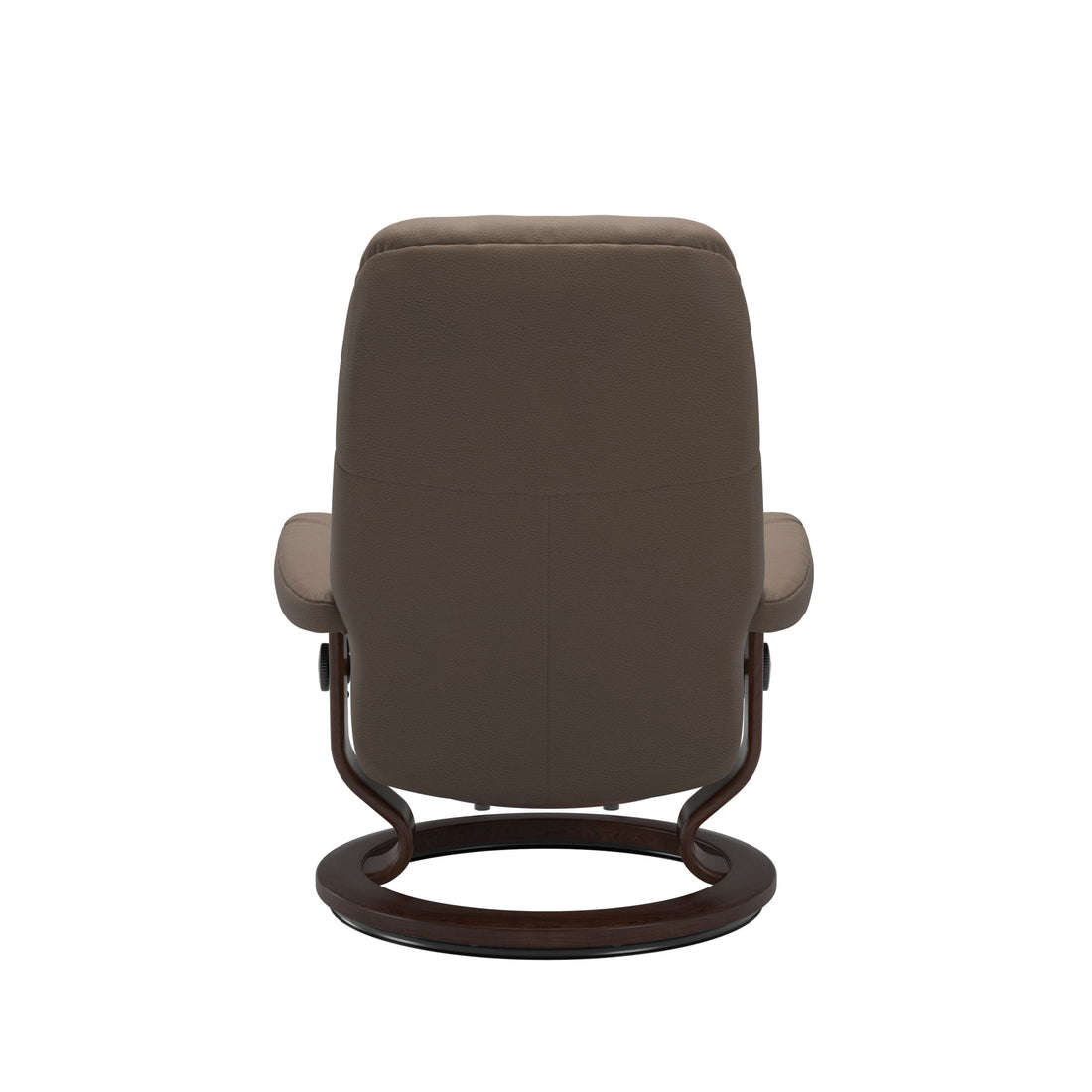 Stressless Consul Recliner Classic Base in Batick Mole, Brown, back view
