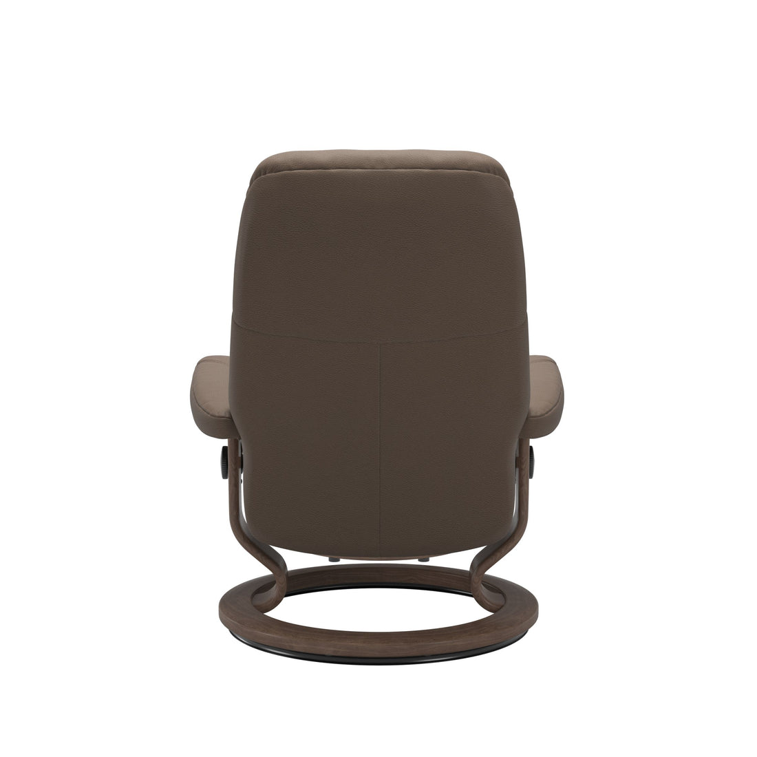 Stressless Consul Recliner Classic Base in Batick Mole, Walnut, back view