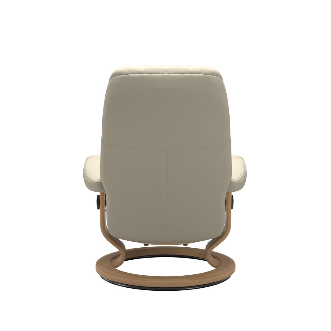 Stressless Consul Recliner Classic Base in Batick Cream, Oak, back view