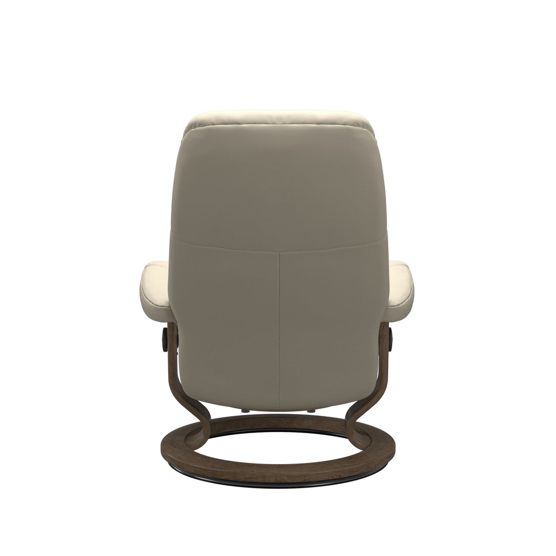 Stressless Consul Recliner Classic Base in Batick Cream, Smoked Oak, back view