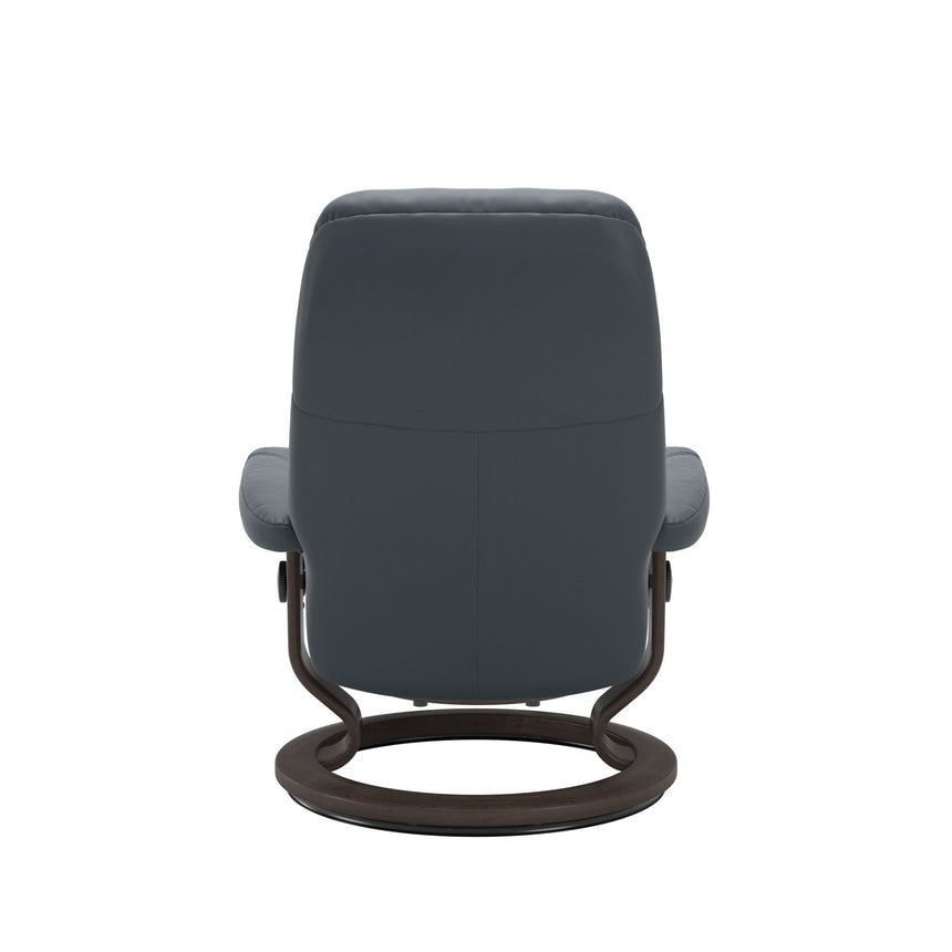 Consul Recliner - Classic Base - Batick Atlantic Blue - Wenge Wood