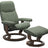 Batick Leather Thyme Green M/L and Walnut Base | Stressless Consul Classic Recliner - Promo | Valley Ridge Furniture