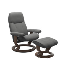 Consul Recliner - Classic Base - Paloma Neutral Grey - Walnut Wood