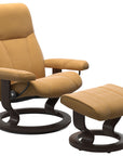 Paloma Leather Honey S and Wenge Base | Stressless Consul Classic Recliner - Promo | Valley Ridge Furniture