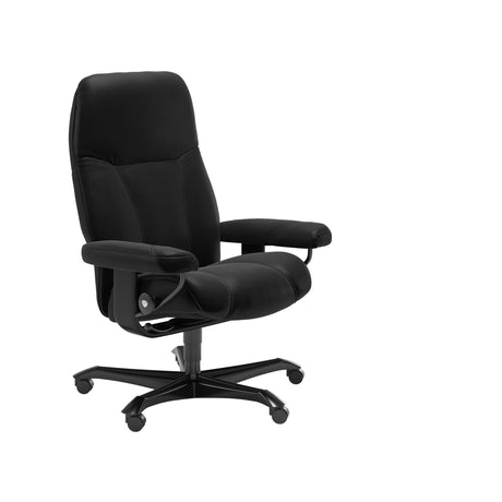Consul - Office Chair - Batick Black - Black Wood