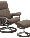 Batick Leather Mole S/M/L & Walnut Base | Stressless Consul Signature Recliner - Promo | Valley Ridge Furniture