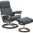 Batick Leather Atlantic Blue M/L & Walnut Base | Stressless Consul Signature Recliner - Promo | Valley Ridge Furniture