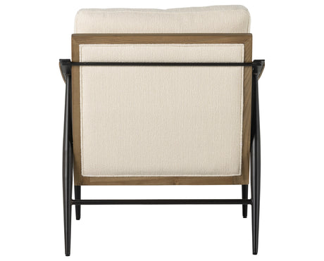 Kerbey Ivory Fabric & Toasted Solid Ash with Gunmetal Iron | Kennedy Chair | Valley Ridge Furniture