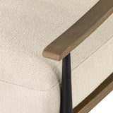 Kerbey Ivory Fabric & Toasted Solid Ash with Gunmetal Iron | Kennedy Chair | Valley Ridge Furniture