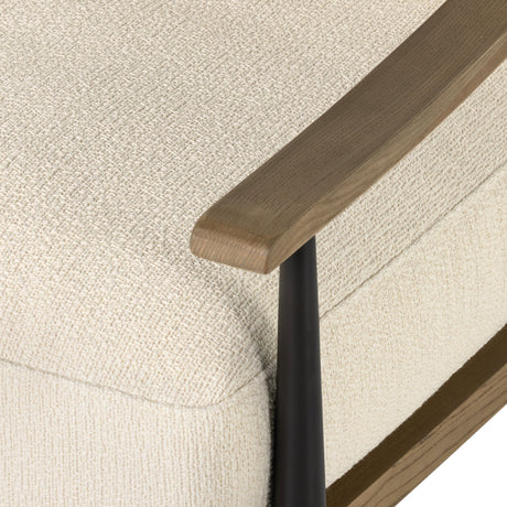 Kerbey Ivory Fabric & Toasted Solid Ash with Gunmetal Iron | Kennedy Chair | Valley Ridge Furniture