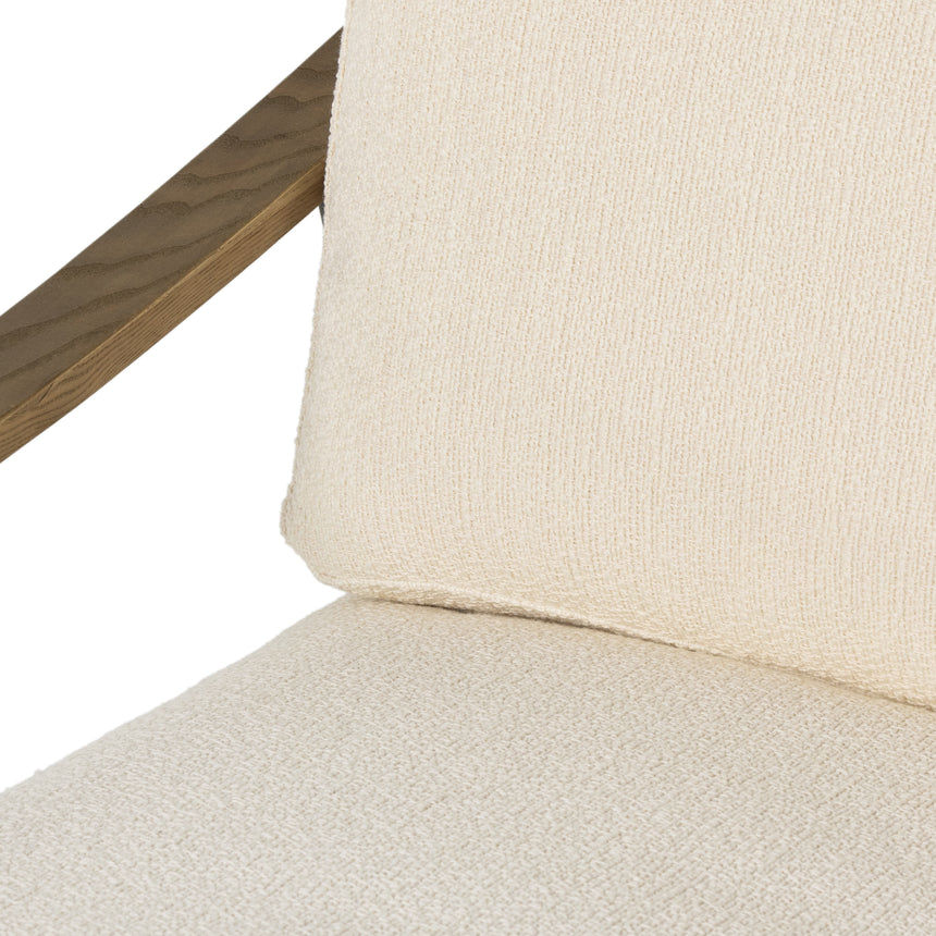 Kerbey Ivory Fabric & Toasted Solid Ash with Gunmetal Iron | Kennedy Chair | Valley Ridge Furniture