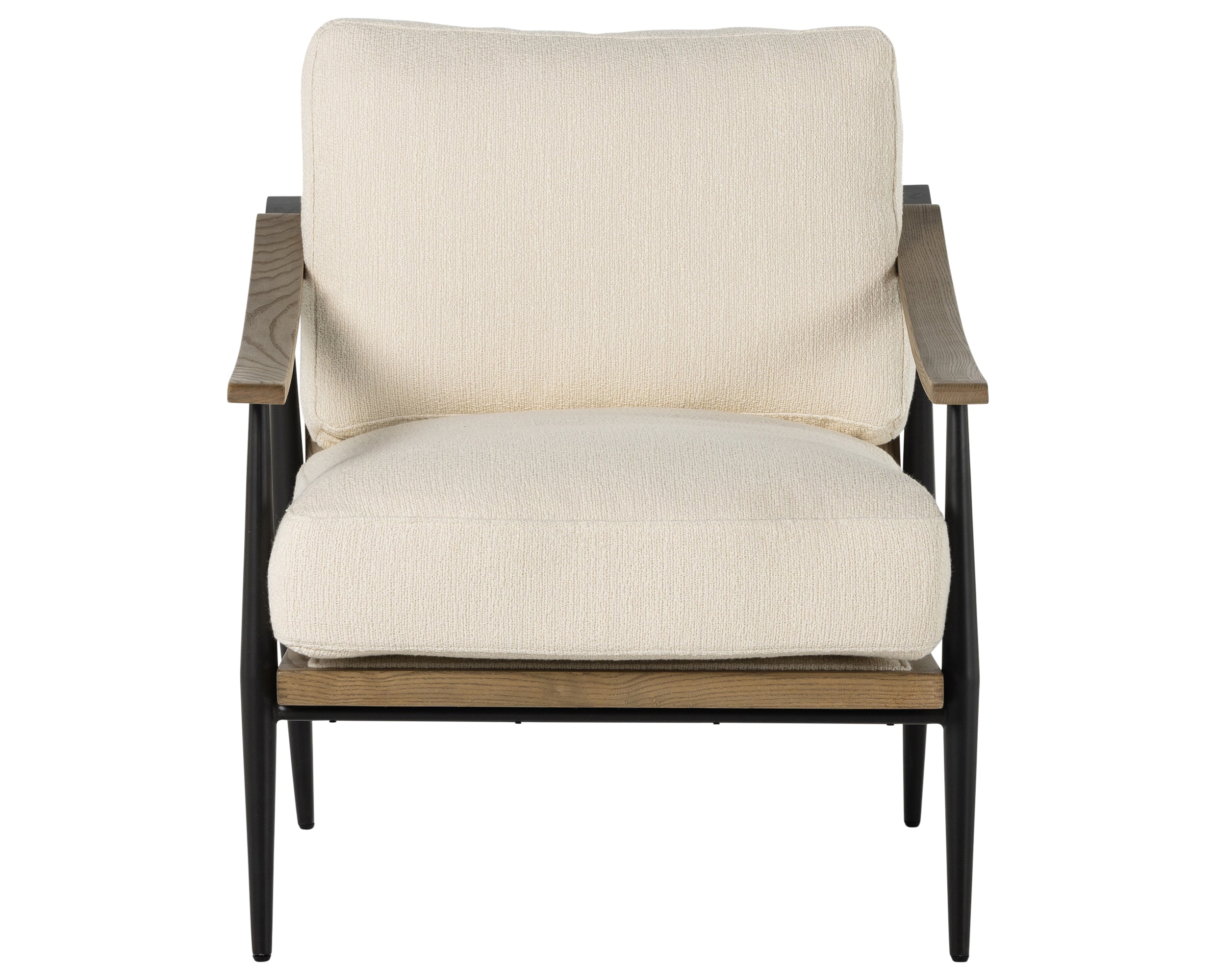 Kerbey Ivory Fabric &amp; Toasted Solid Ash with Gunmetal Iron | Kennedy Chair | Valley Ridge Furniture