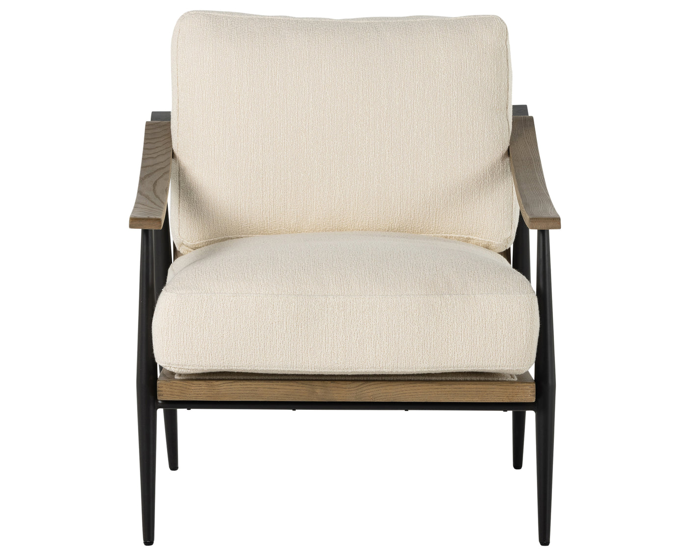 Kerbey Ivory Fabric & Toasted Solid Ash with Gunmetal Iron | Kennedy Chair | Valley Ridge Furniture
