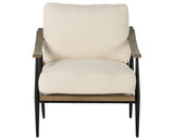 Kerbey Ivory Fabric & Toasted Solid Ash with Gunmetal Iron | Kennedy Chair | Valley Ridge Furniture
