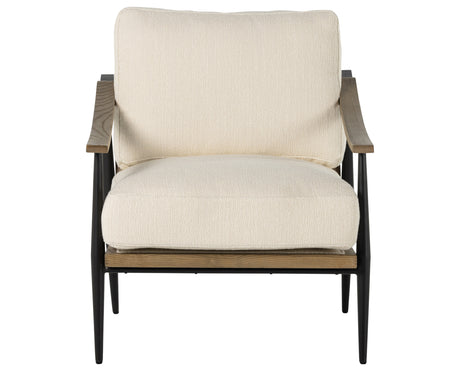 Kerbey Ivory Fabric & Toasted Solid Ash with Gunmetal Iron | Kennedy Chair | Valley Ridge Furniture