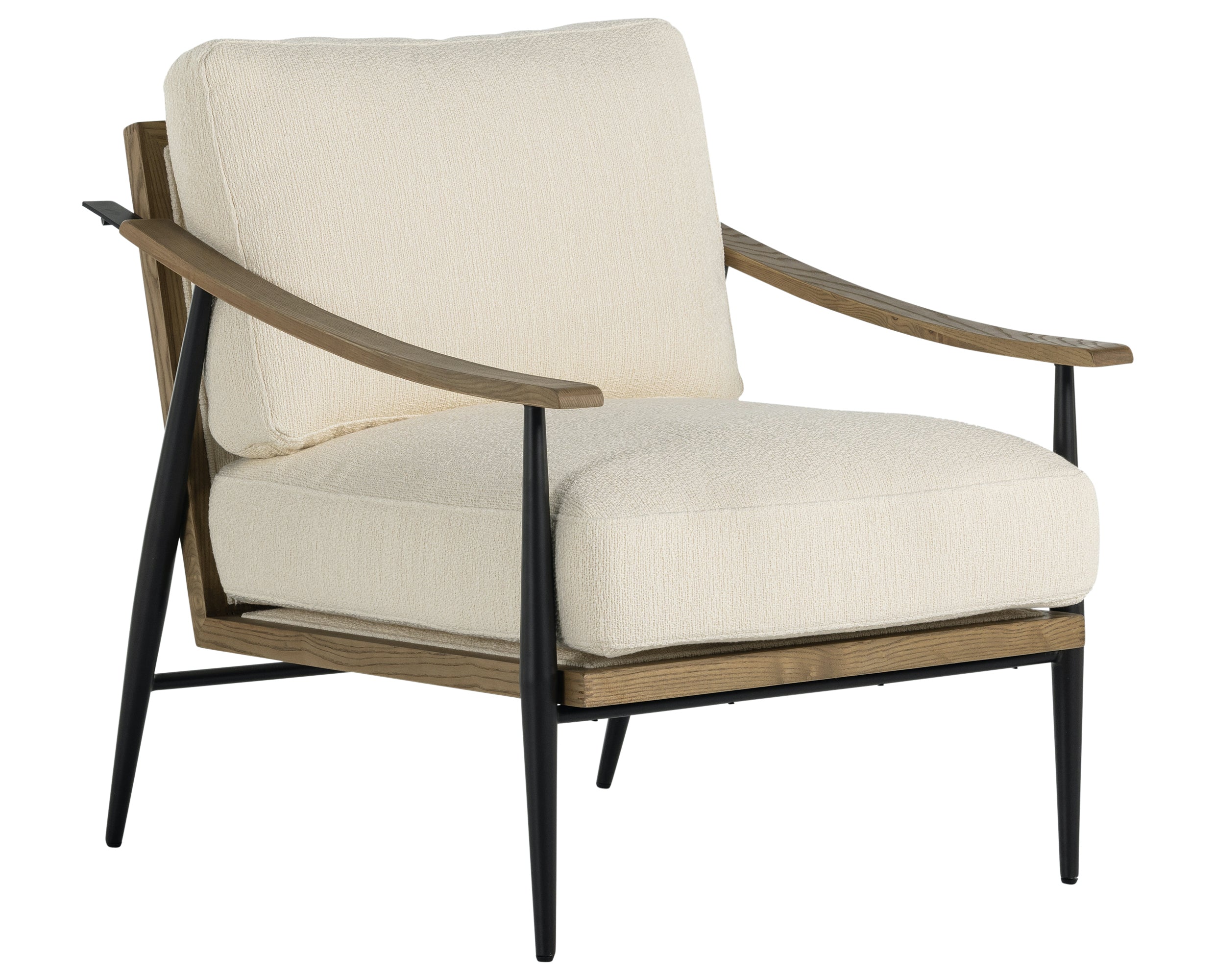 Kerbey Ivory Fabric &amp; Toasted Solid Ash with Gunmetal Iron | Kennedy Chair | Valley Ridge Furniture