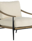 Kerbey Ivory Fabric & Toasted Solid Ash with Gunmetal Iron | Kennedy Chair | Valley Ridge Furniture