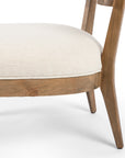 Savile Flax Fabric & Distressed Sable Nettlewood with Natural Cane | Britt Chair | Valley Ridge Furniture