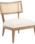 Savile Flax Fabric & Distressed Sable Nettlewood with Natural Cane | Britt Chair | Valley Ridge Furniture