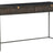 Carved Vintage Brown Mango & Gunmetal Iron with Aged Brass Iron | Kelby Writing Desk | Valley Ridge Furniture