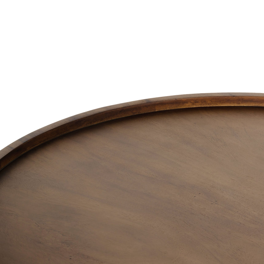 Caramel Guanacaste with Bronzed Iron | Lunas Drum Coffee Table | Valley Ridge Furniture
