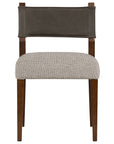 Tulsa Ink Fabric & Nubuck Charcoal Leather with Antique Sable Parawood | Ferris Dining Chair | Valley Ridge Furniture
