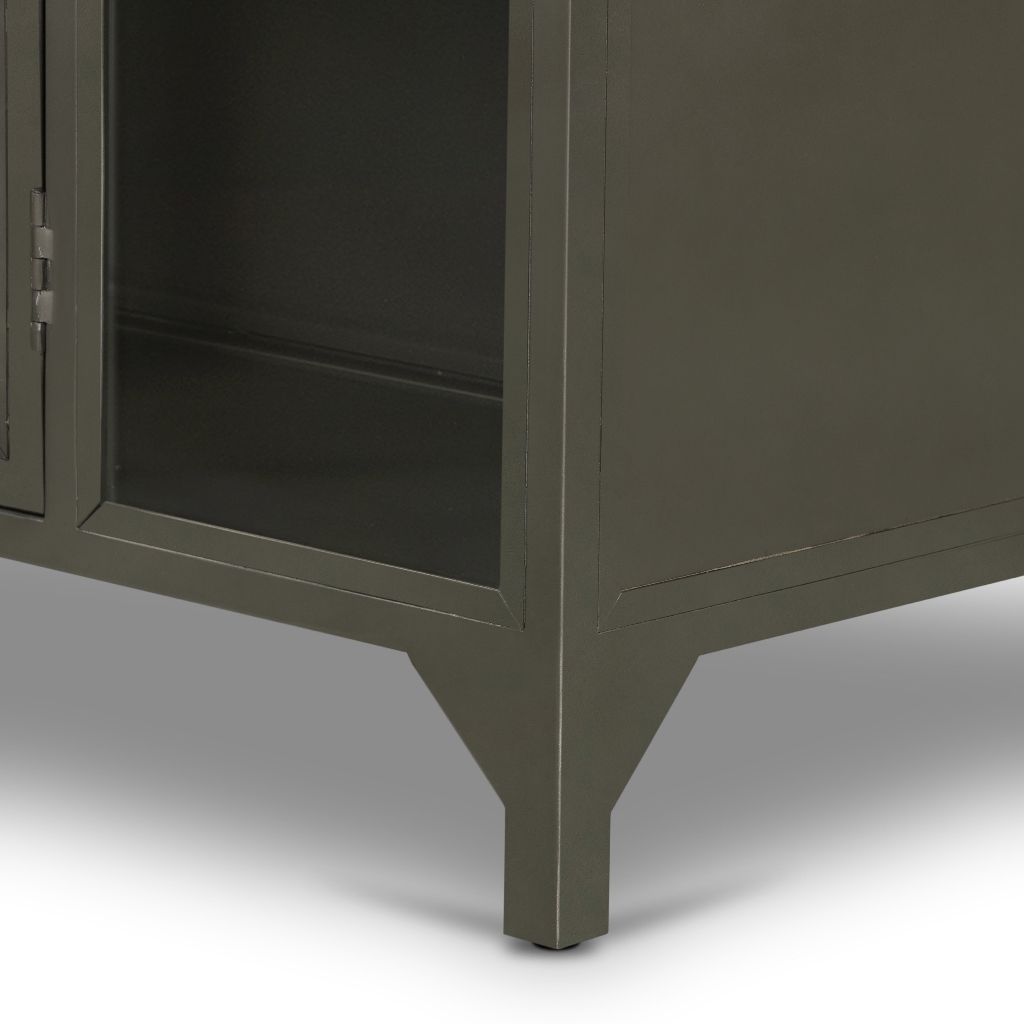 Gunmetal Antimony Iron with Clear Glass | Belmont Cabinet | Valley Ridge Furniture