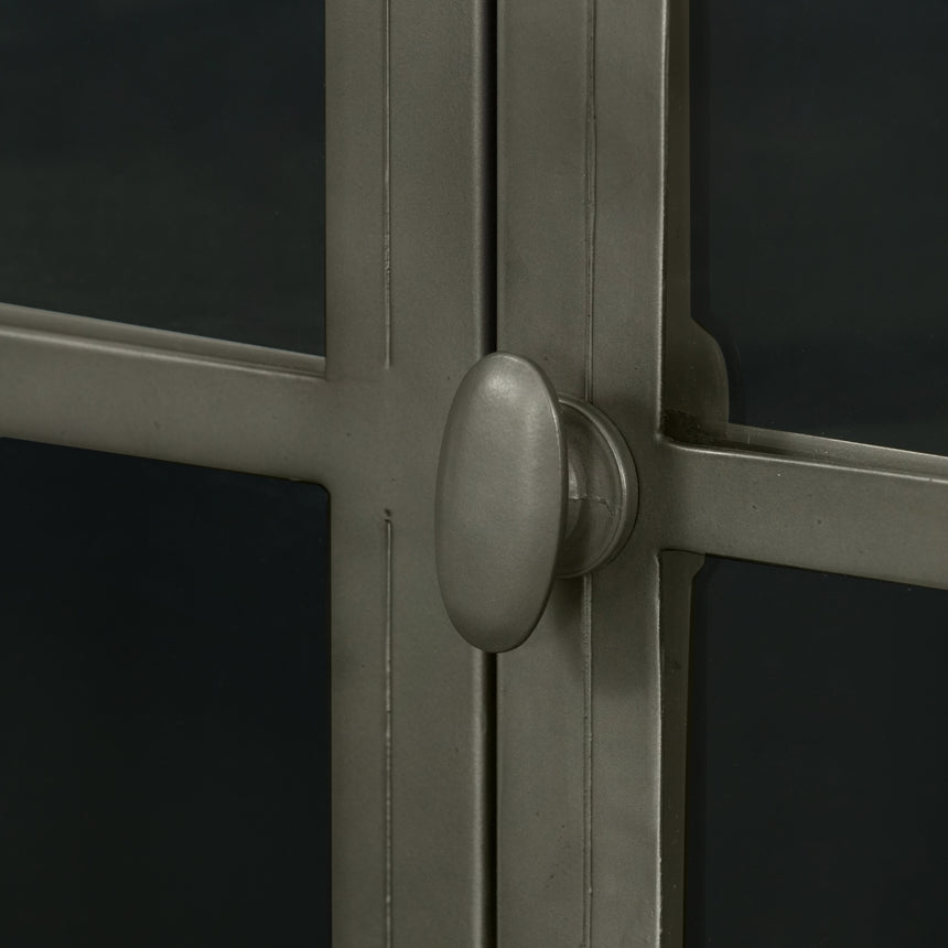 Gunmetal Antimony Iron with Clear Glass | Belmont Cabinet | Valley Ridge Furniture