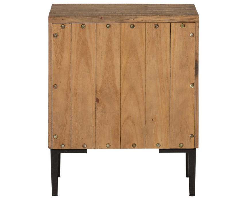 Rustic Sandalwood Pine with Dark Gunmetal Iron | Wyeth Nightstand | Valley Ridge Furniture