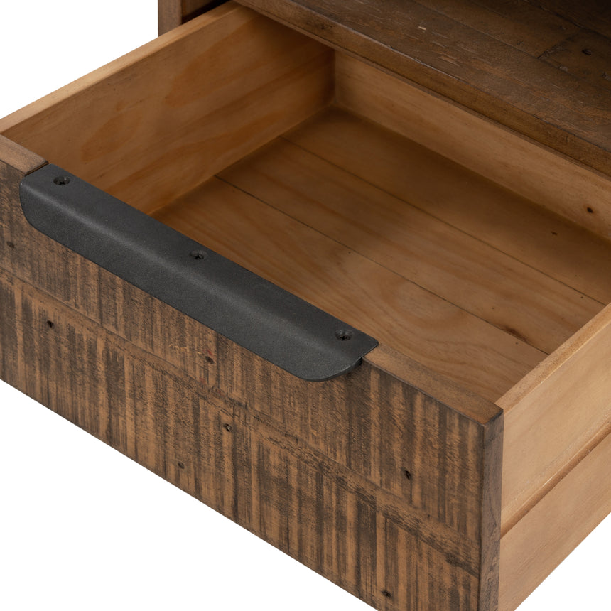 Rustic Sandalwood Pine with Dark Gunmetal Iron | Wyeth Nightstand | Valley Ridge Furniture