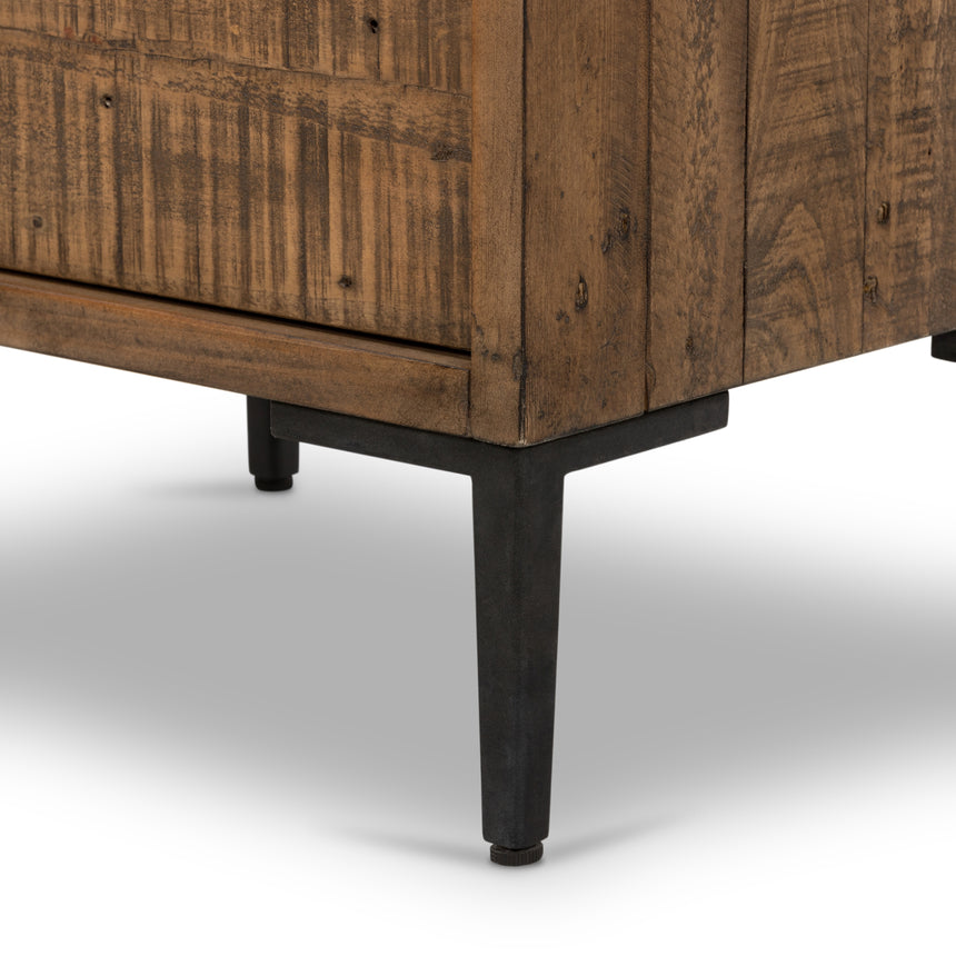 Rustic Sandalwood Pine with Dark Gunmetal Iron | Wyeth Nightstand | Valley Ridge Furniture