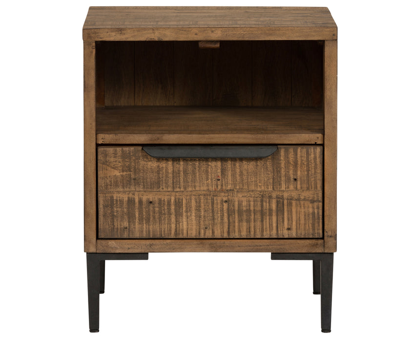 Rustic Sandalwood Pine with Dark Gunmetal Iron | Wyeth Nightstand | Valley Ridge Furniture