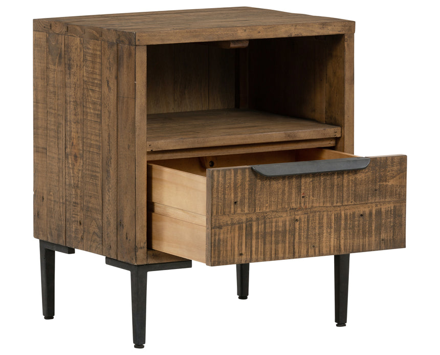 Rustic Sandalwood Pine with Dark Gunmetal Iron | Wyeth Nightstand | Valley Ridge Furniture