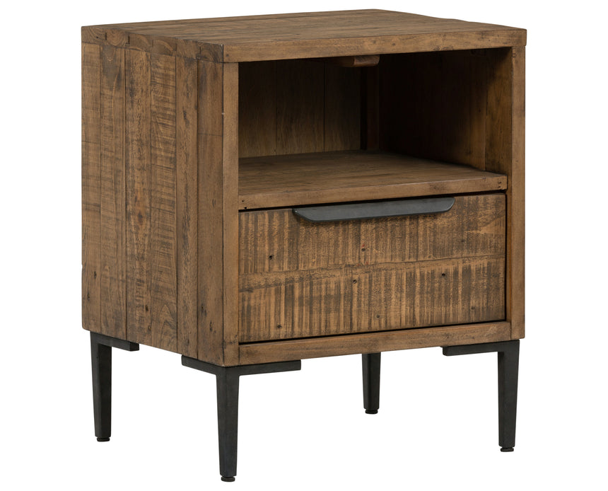 Rustic Sandalwood Pine with Dark Gunmetal Iron | Wyeth Nightstand | Valley Ridge Furniture