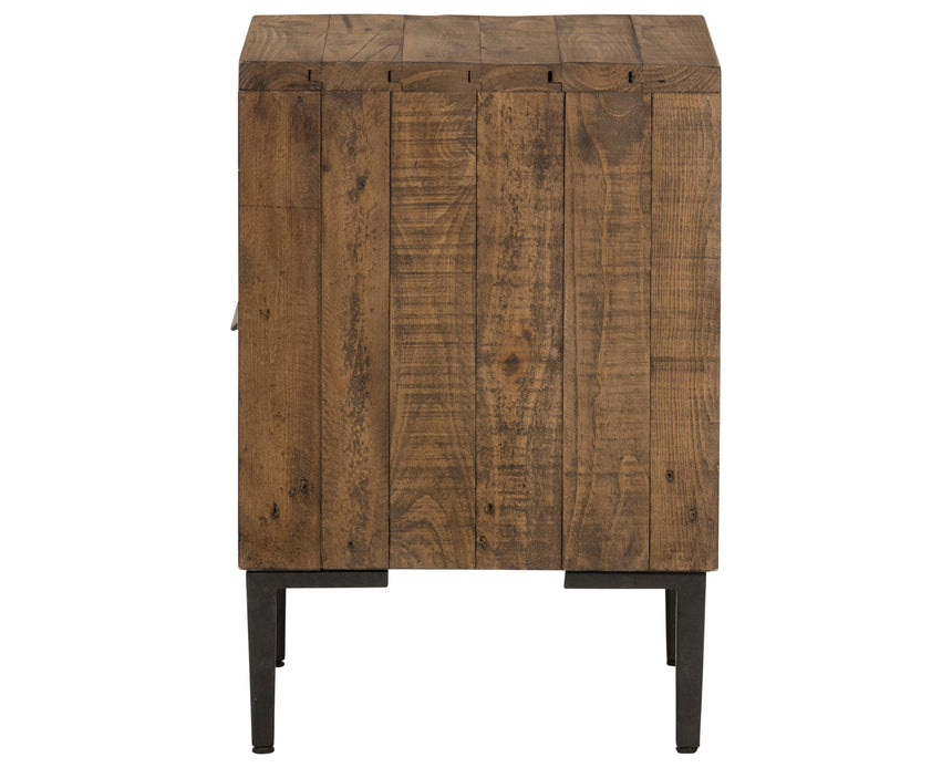 Rustic Sandalwood Pine with Dark Gunmetal Iron | Wyeth Nightstand | Valley Ridge Furniture