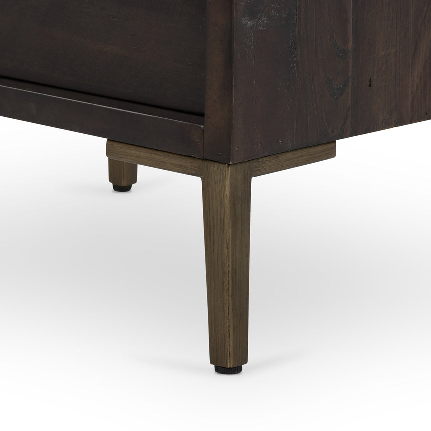 Dark Carbon Pine with Antique Brass Iron | Wyeth Nightstand | Valley Ridge Furniture