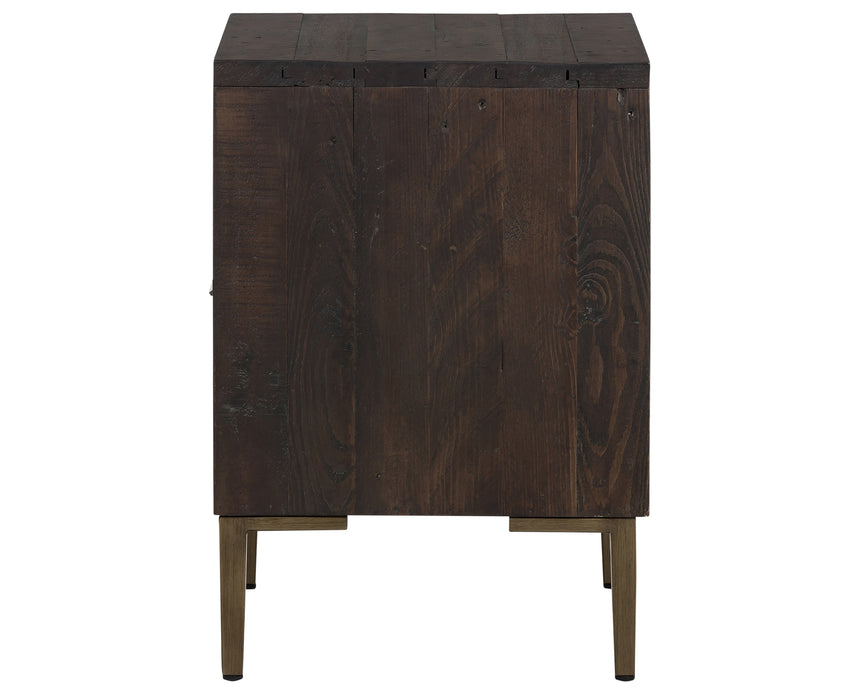 Dark Carbon Pine with Antique Brass Iron | Wyeth Nightstand | Valley Ridge Furniture