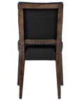 Gibson Black Fabric & Burnt Nettlewood with Shoe Nail Iron | Kurt Dining Chair | Valley Ridge Furniture