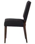 Gibson Black Fabric & Burnt Nettlewood with Shoe Nail Iron | Kurt Dining Chair | Valley Ridge Furniture