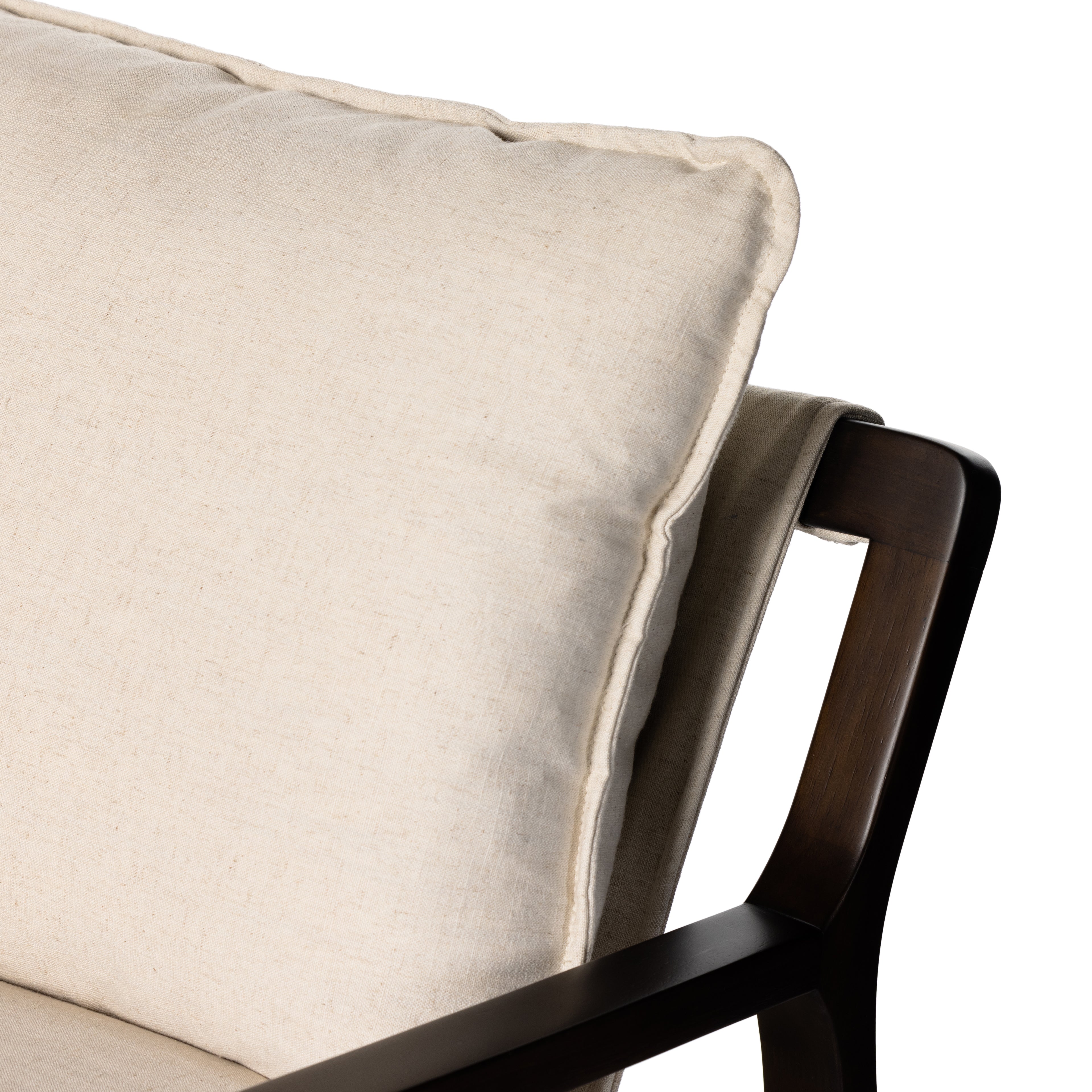 Savile Flax Fabric with Burnt Parawood | Ace Chair | Valley Ridge Furniture