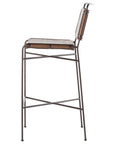 Distressed Brown Faux Leather with Waxed Black Iron (Bar Height) | Wharton Bar/Counter Stool | Valley Ridge Furniture